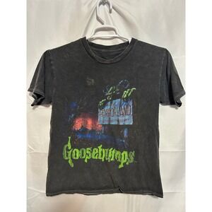 Goosebumps Horrorland Shirt Distressed Faded Black Graphic Tee Adult